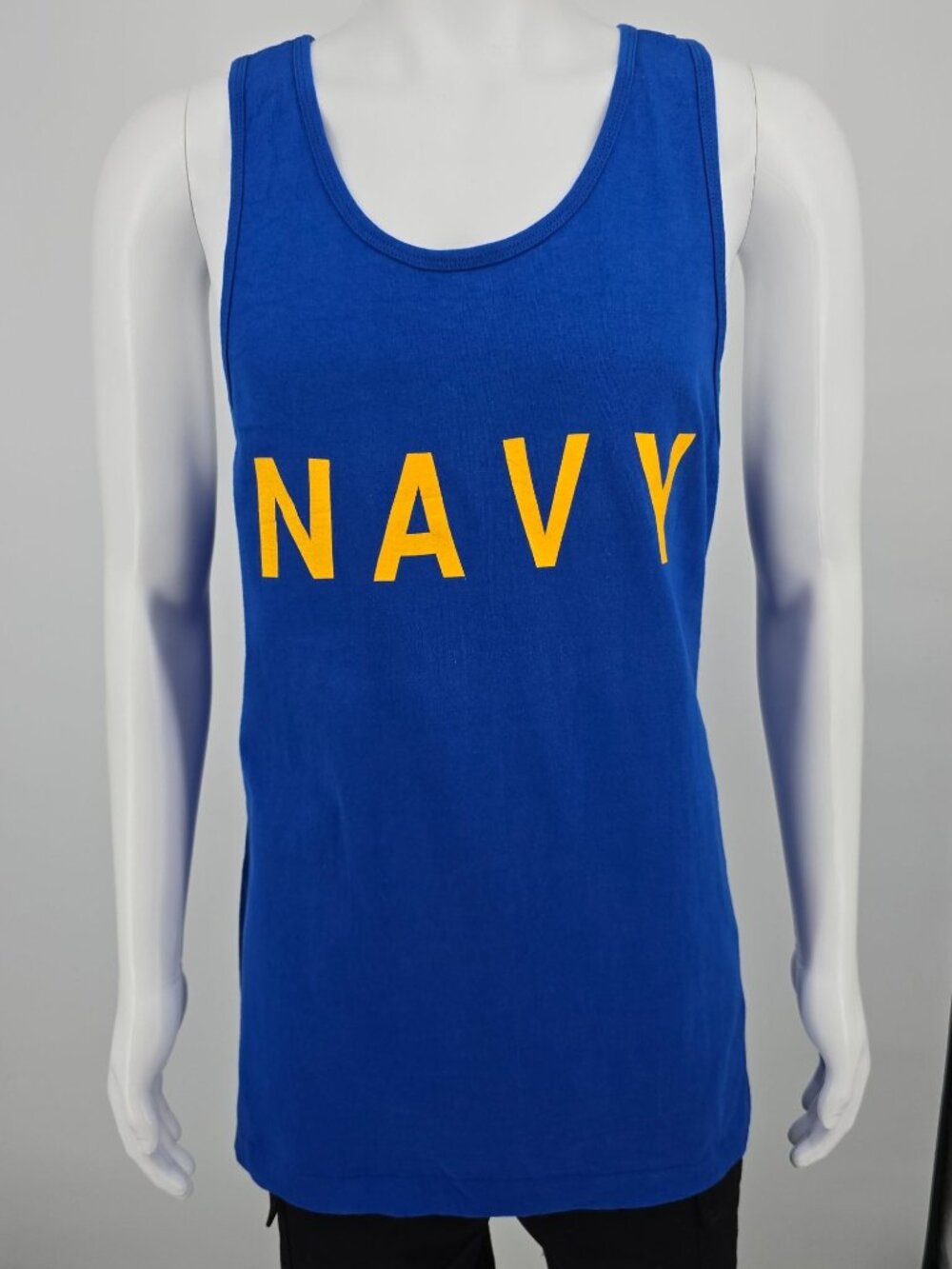 Vintage 1990s Fruit of the Loom "Navy" Royal Blue Made in USA Tank Top (L)